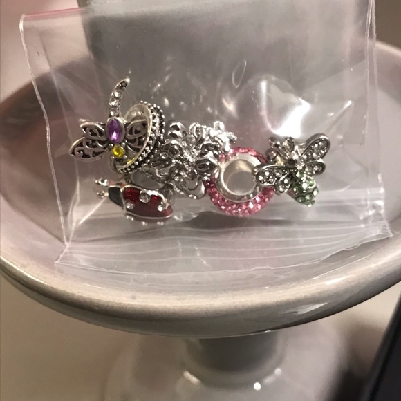 ‼️😍JUST RESTOCKED 🐞Rhinestone/Silver Charms-Dragonfly,Ladybug* Pandora STYLE* - Picture 6 of 13
